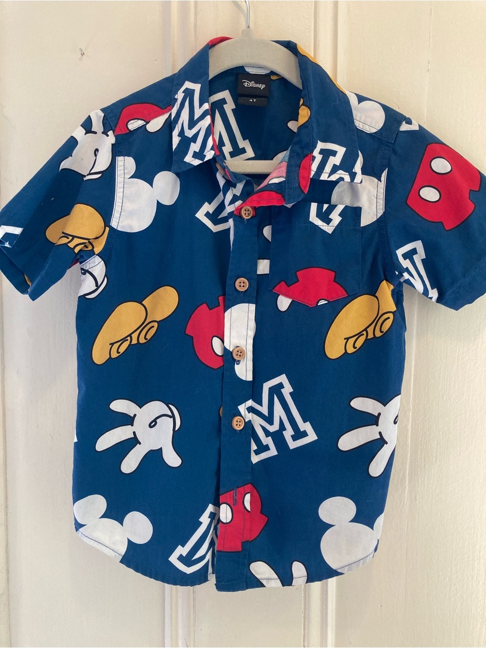 3 for $20 Disney Boys' Navy Mickey Print Short Sleeve Shirt